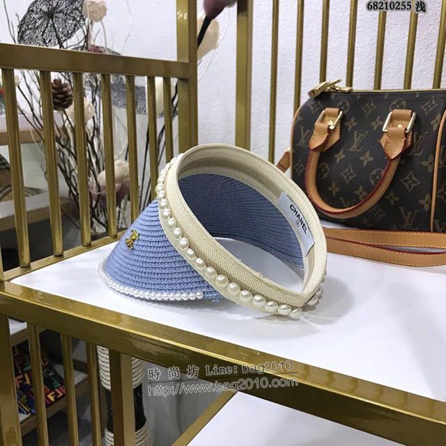 Chanel女士帽子 香奈兒春夏系列空頂編織草帽 Chanel遮陽帽  mm1017